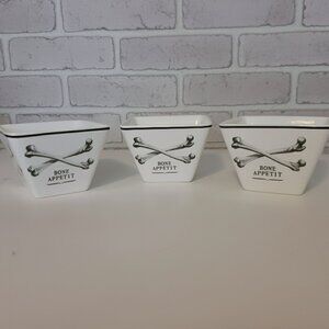 CIROA "Bone Appetit" Simple Serve Cocktail Bowl, Lot of 3